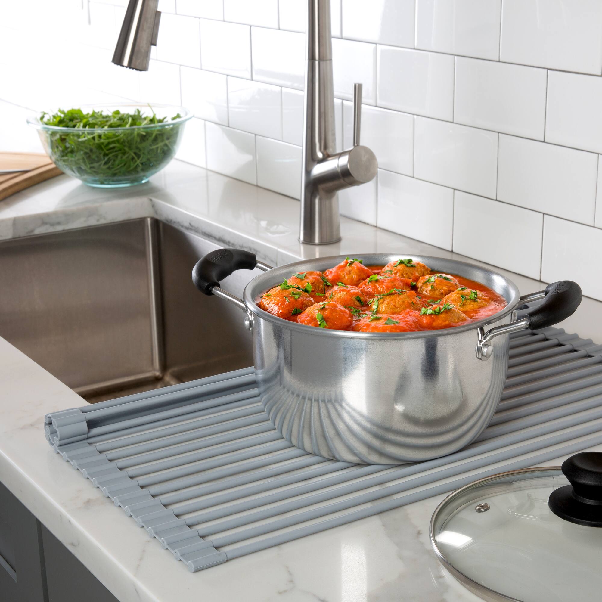 Kitchen Details Roll Up Over the Sink Drying Rack